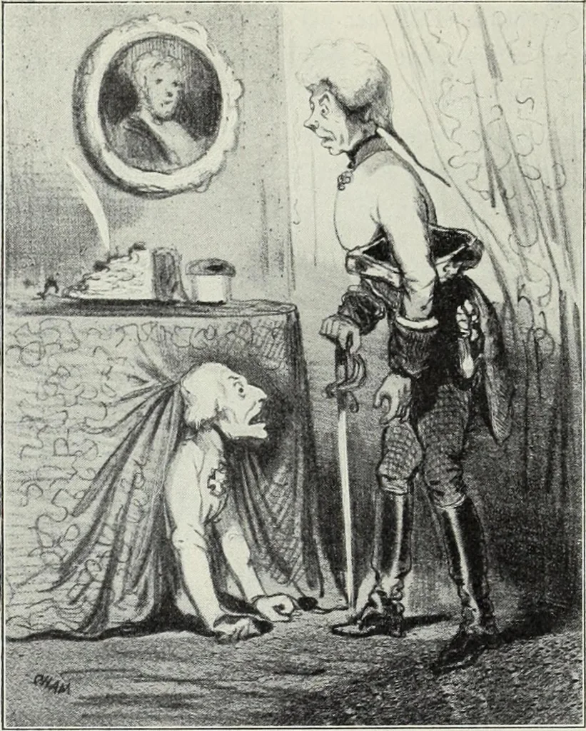 An illustration from Europas Fürsten im Sittenspiegel der Karikatur, mit 468 Textillustrationen und 72 farbigen Kunstblättern nach seltenen und amüsanten Karikaturen, aus allen Ländern und Zeitepochen, 1908, leaf 292