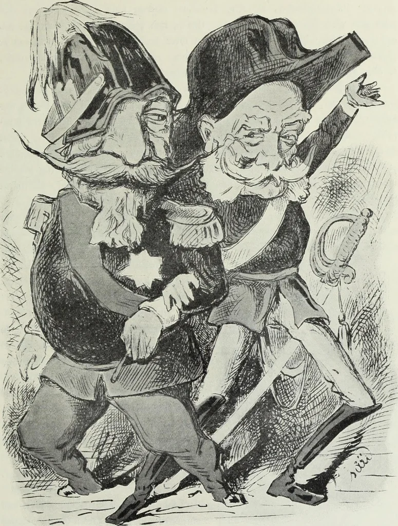 An illustration from Europas Fürsten im Sittenspiegel der Karikatur, mit 468 Textillustrationen und 72 farbigen Kunstblättern nach seltenen und amüsanten Karikaturen, aus allen Ländern und Zeitepochen, 1908, leaf 293