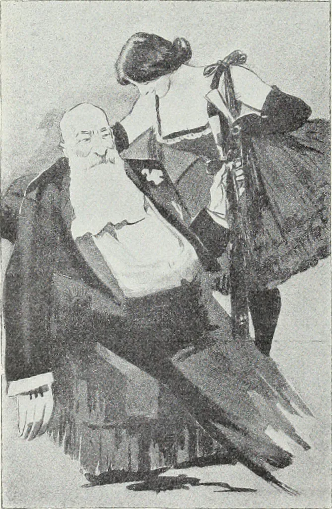 An illustration from Europas Fürsten im Sittenspiegel der Karikatur, mit 468 Textillustrationen und 72 farbigen Kunstblättern nach seltenen und amüsanten Karikaturen, aus allen Ländern und Zeitepochen, 1908, leaf 294