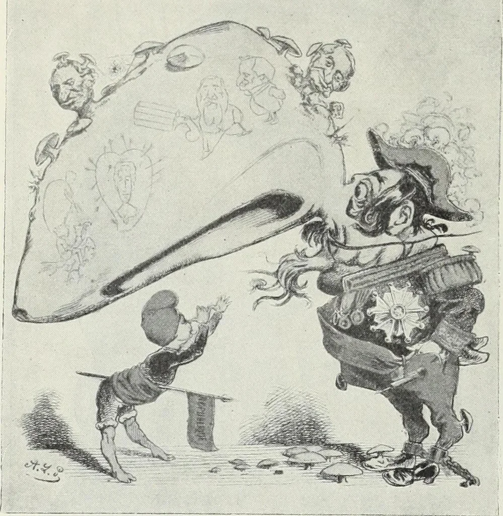 An illustration from Europas Fürsten im Sittenspiegel der Karikatur, mit 468 Textillustrationen und 72 farbigen Kunstblättern nach seltenen und amüsanten Karikaturen, aus allen Ländern und Zeitepochen, 1908, leaf 302