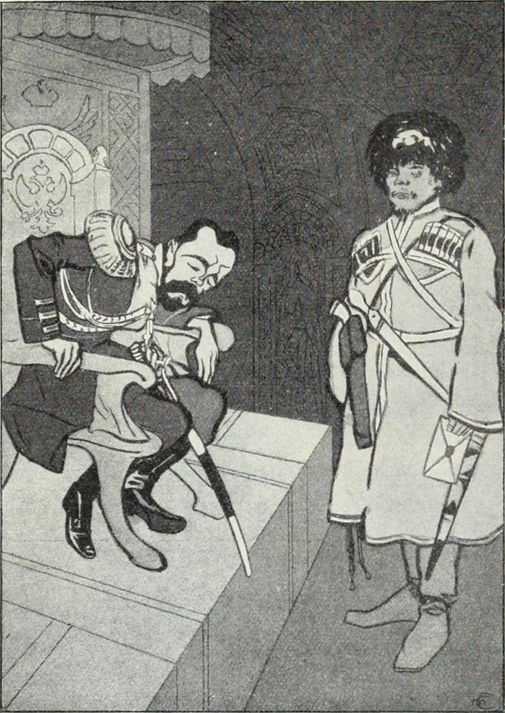 An illustration from Europas Fürsten im Sittenspiegel der Karikatur, mit 468 Textillustrationen und 72 farbigen Kunstblättern nach seltenen und amüsanten Karikaturen, aus allen Ländern und Zeitepochen, 1908, leaf 306