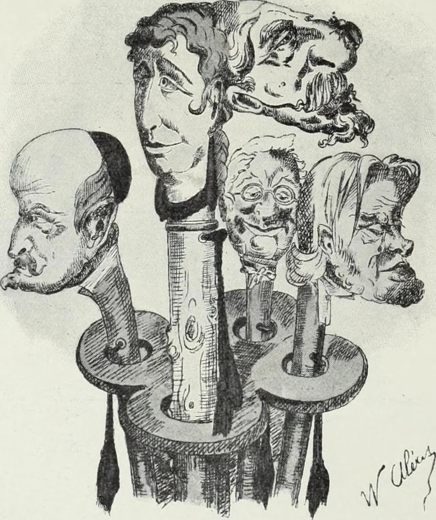 An illustration from Europas Fürsten im Sittenspiegel der Karikatur, mit 468 Textillustrationen und 72 farbigen Kunstblättern nach seltenen und amüsanten Karikaturen, aus allen Ländern und Zeitepochen, 1908, leaf 314