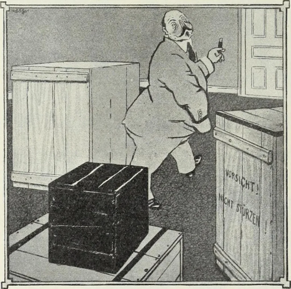 An illustration from Europas Fürsten im Sittenspiegel der Karikatur, mit 468 Textillustrationen und 72 farbigen Kunstblättern nach seltenen und amüsanten Karikaturen, aus allen Ländern und Zeitepochen, 1908, leaf 328
