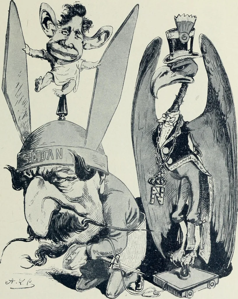 An illustration from Europas Fürsten im Sittenspiegel der Karikatur, mit 468 Textillustrationen und 72 farbigen Kunstblättern nach seltenen und amüsanten Karikaturen, aus allen Ländern und Zeitepochen, 1908, leaf 333