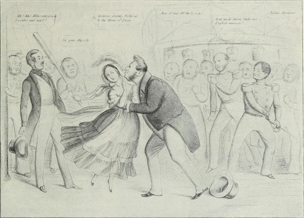 An illustration from Europas Fürsten im Sittenspiegel der Karikatur, mit 468 Textillustrationen und 72 farbigen Kunstblättern nach seltenen und amüsanten Karikaturen, aus allen Ländern und Zeitepochen, 1908, leaf 359