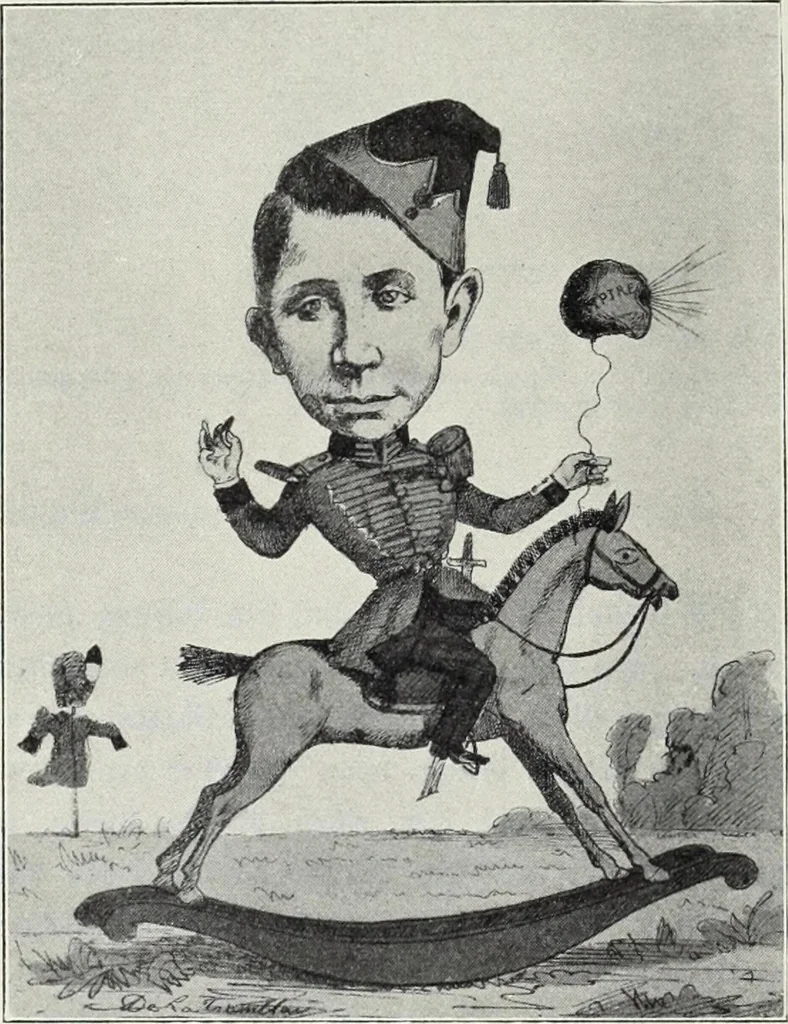 An illustration from Europas Fürsten im Sittenspiegel der Karikatur, mit 468 Textillustrationen und 72 farbigen Kunstblättern nach seltenen und amüsanten Karikaturen, aus allen Ländern und Zeitepochen, 1908, leaf 360