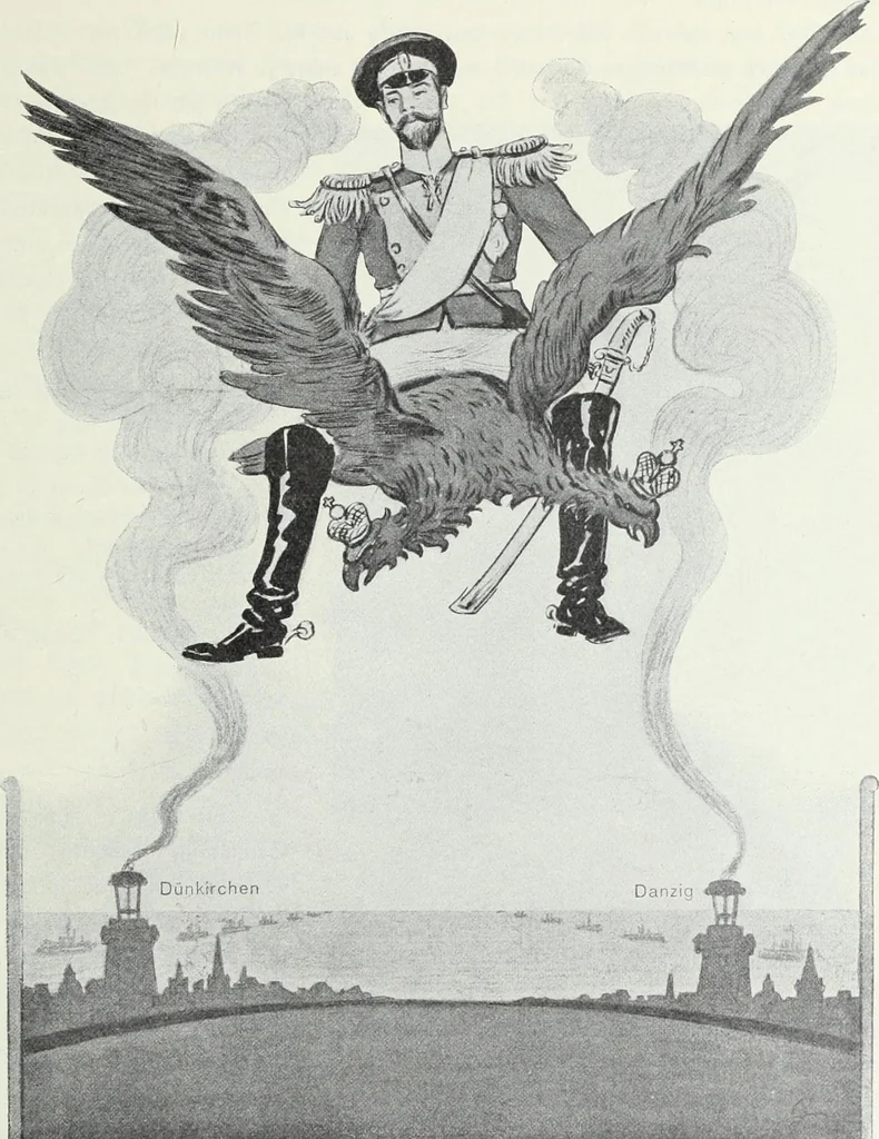 An illustration from Europas Fürsten im Sittenspiegel der Karikatur, mit 468 Textillustrationen und 72 farbigen Kunstblättern nach seltenen und amüsanten Karikaturen, aus allen Ländern und Zeitepochen, 1908, leaf 363
