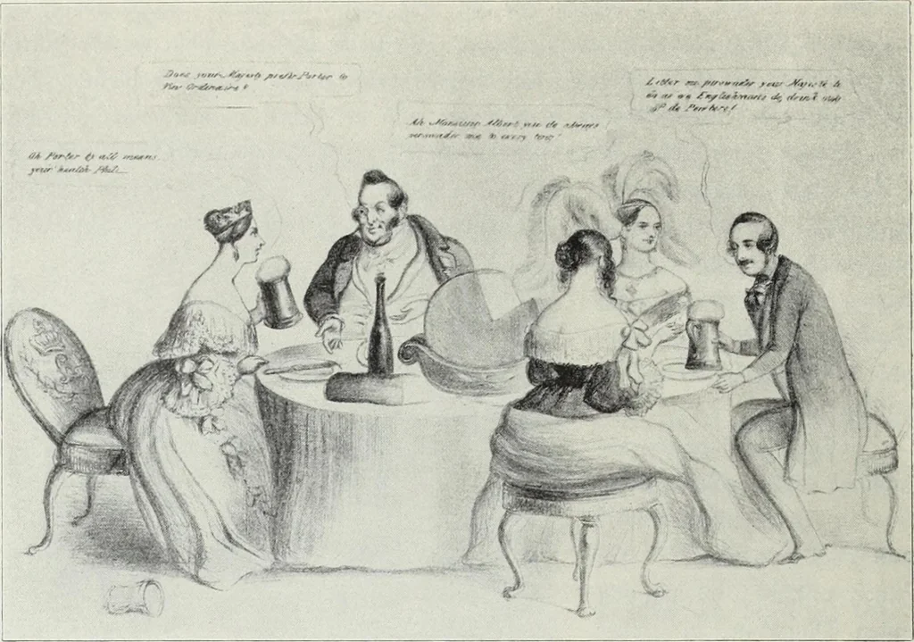 An illustration from Europas Fürsten im Sittenspiegel der Karikatur, mit 468 Textillustrationen und 72 farbigen Kunstblättern nach seltenen und amüsanten Karikaturen, aus allen Ländern und Zeitepochen, 1908, leaf 366