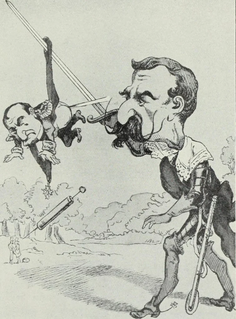 An illustration from Europas Fürsten im Sittenspiegel der Karikatur, mit 468 Textillustrationen und 72 farbigen Kunstblättern nach seltenen und amüsanten Karikaturen, aus allen Ländern und Zeitepochen, 1908, leaf 369