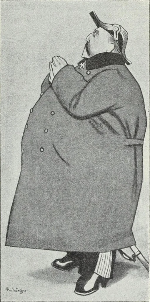 An illustration from Europas Fürsten im Sittenspiegel der Karikatur, mit 468 Textillustrationen und 72 farbigen Kunstblättern nach seltenen und amüsanten Karikaturen, aus allen Ländern und Zeitepochen, 1908, leaf 371
