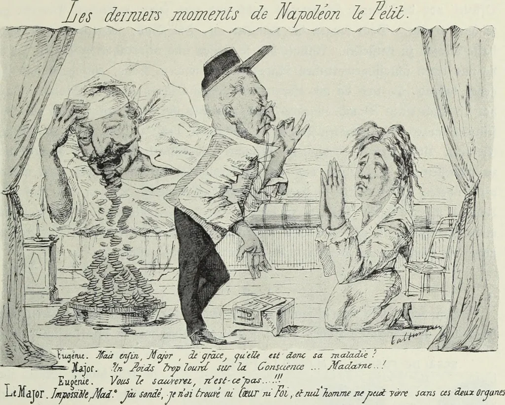 An illustration from Europas Fürsten im Sittenspiegel der Karikatur, mit 468 Textillustrationen und 72 farbigen Kunstblättern nach seltenen und amüsanten Karikaturen, aus allen Ländern und Zeitepochen, 1908, leaf 375
