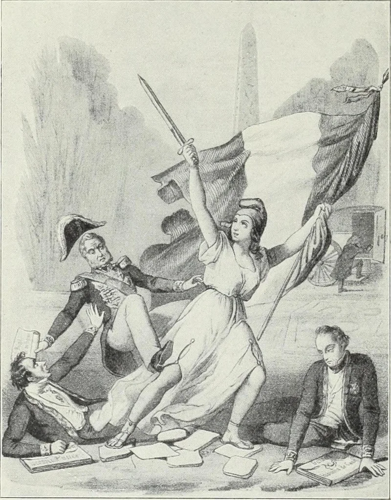 An illustration from Europas Fürsten im Sittenspiegel der Karikatur, mit 468 Textillustrationen und 72 farbigen Kunstblättern nach seltenen und amüsanten Karikaturen, aus allen Ländern und Zeitepochen, 1908, leaf 386