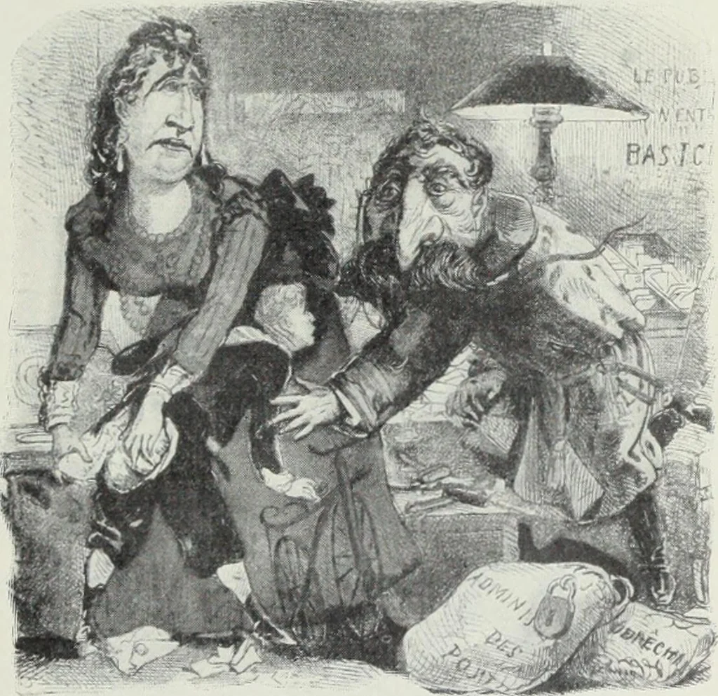 An illustration from Europas Fürsten im Sittenspiegel der Karikatur, mit 468 Textillustrationen und 72 farbigen Kunstblättern nach seltenen und amüsanten Karikaturen, aus allen Ländern und Zeitepochen, 1908, leaf 393