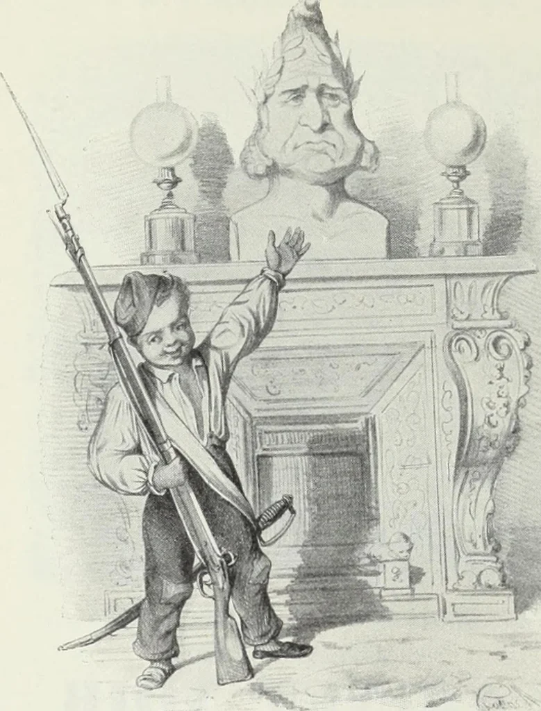 An illustration from Europas Fürsten im Sittenspiegel der Karikatur, mit 468 Textillustrationen und 72 farbigen Kunstblättern nach seltenen und amüsanten Karikaturen, aus allen Ländern und Zeitepochen, 1908, leaf 394