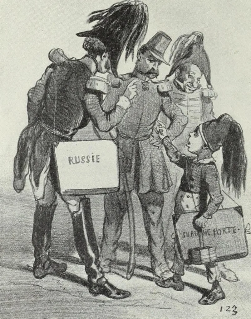 An illustration from Europas Fürsten im Sittenspiegel der Karikatur, mit 468 Textillustrationen und 72 farbigen Kunstblättern nach seltenen und amüsanten Karikaturen, aus allen Ländern und Zeitepochen, 1908, leaf 398