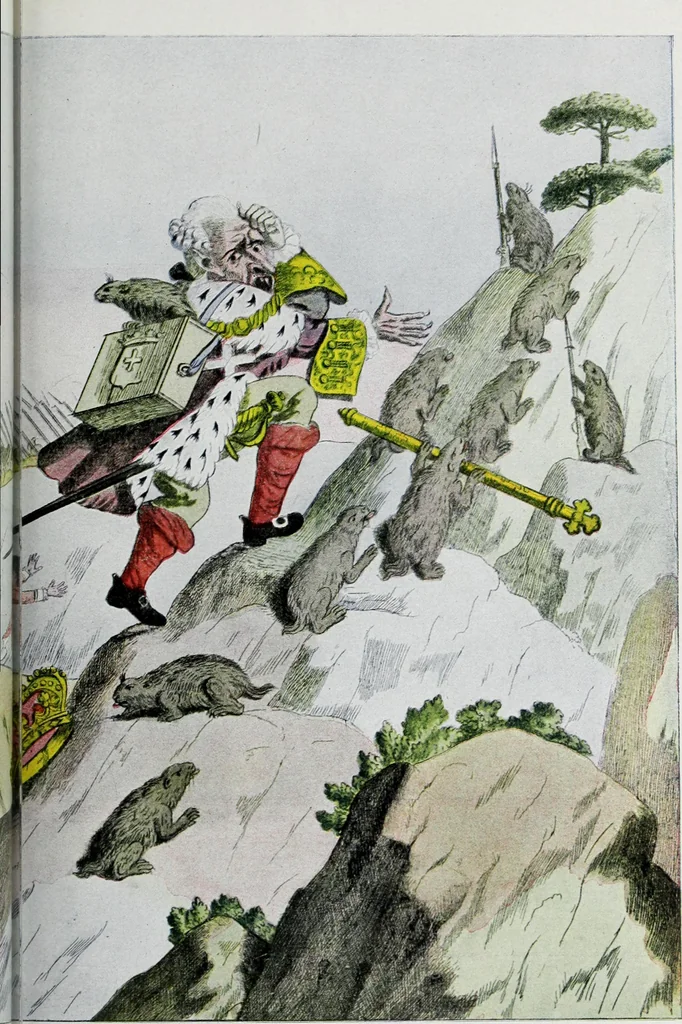 An illustration from Europas Fürsten im Sittenspiegel der Karikatur, mit 468 Textillustrationen und 72 farbigen Kunstblättern nach seltenen und amüsanten Karikaturen, aus allen Ländern und Zeitepochen, 1908, leaf 403