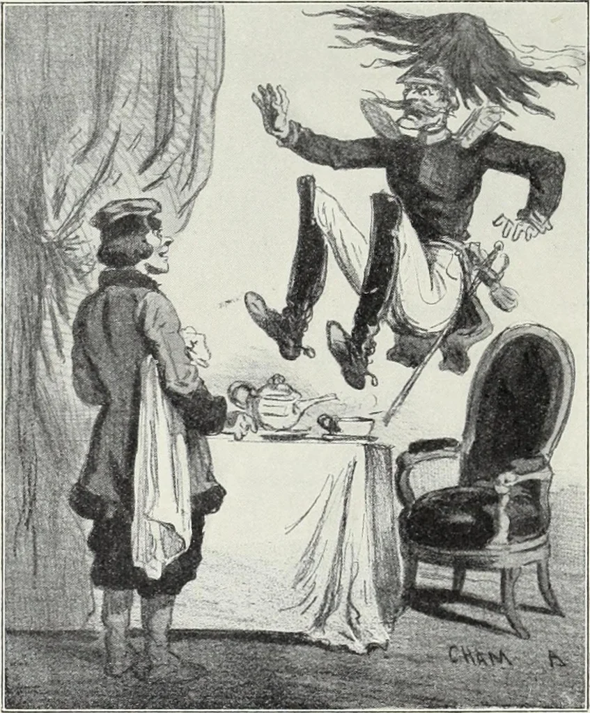 An illustration from Europas Fürsten im Sittenspiegel der Karikatur, mit 468 Textillustrationen und 72 farbigen Kunstblättern nach seltenen und amüsanten Karikaturen, aus allen Ländern und Zeitepochen, 1908, leaf 406
