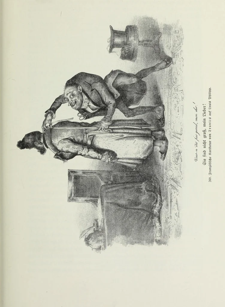 An illustration from Europas Fürsten im Sittenspiegel der Karikatur, mit 468 Textillustrationen und 72 farbigen Kunstblättern nach seltenen und amüsanten Karikaturen, aus allen Ländern und Zeitepochen, 1908, leaf 409