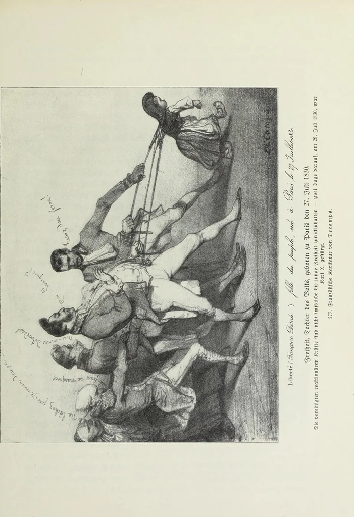 An illustration from Europas Fürsten im Sittenspiegel der Karikatur, mit 468 Textillustrationen und 72 farbigen Kunstblättern nach seltenen und amüsanten Karikaturen, aus allen Ländern und Zeitepochen, 1908, leaf 421
