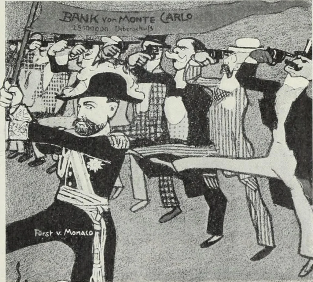 An illustration from Europas Fürsten im Sittenspiegel der Karikatur, mit 468 Textillustrationen und 72 farbigen Kunstblättern nach seltenen und amüsanten Karikaturen, aus allen Ländern und Zeitepochen, 1908, leaf 435