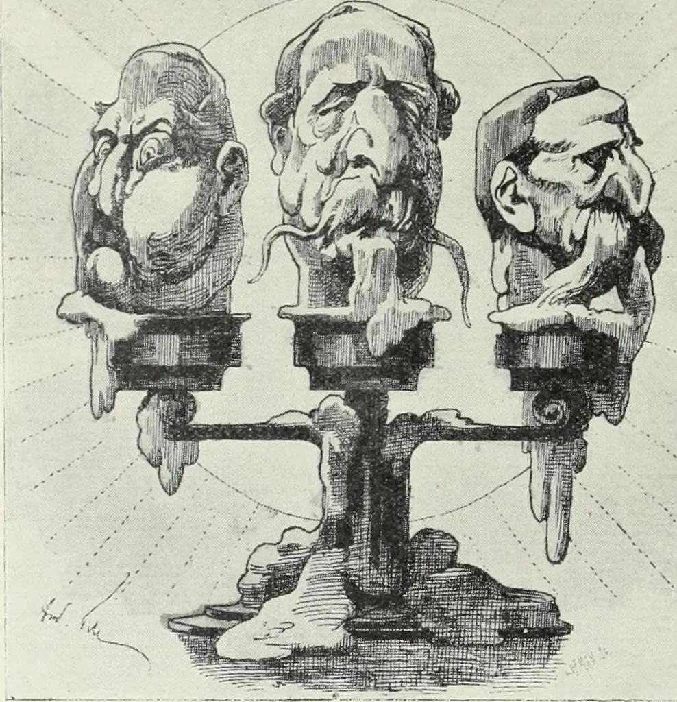 An illustration from Europas Fürsten im Sittenspiegel der Karikatur, mit 468 Textillustrationen und 72 farbigen Kunstblättern nach seltenen und amüsanten Karikaturen, aus allen Ländern und Zeitepochen, 1908, leaf 448