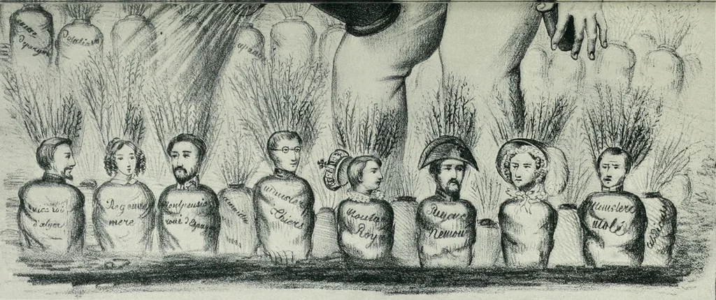 An illustration from Europas Fürsten im Sittenspiegel der Karikatur, mit 468 Textillustrationen und 72 farbigen Kunstblättern nach seltenen und amüsanten Karikaturen, aus allen Ländern und Zeitepochen, 1908, leaf 451