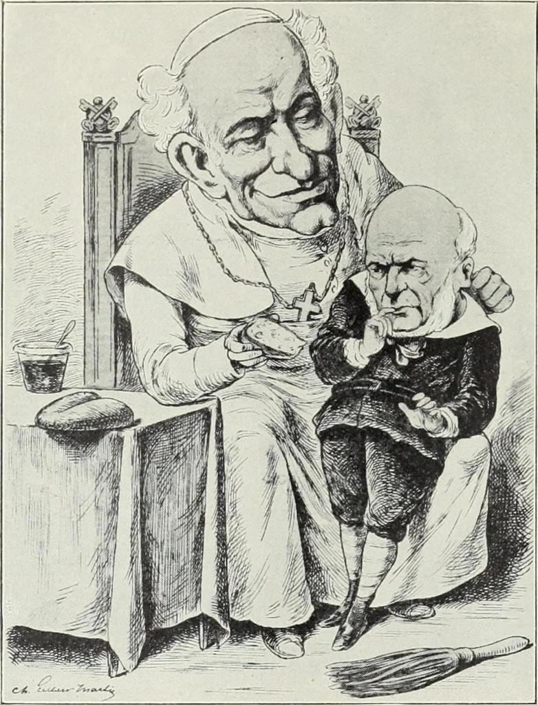 An illustration from Europas Fürsten im Sittenspiegel der Karikatur, mit 468 Textillustrationen und 72 farbigen Kunstblättern nach seltenen und amüsanten Karikaturen, aus allen Ländern und Zeitepochen, 1908, leaf 454