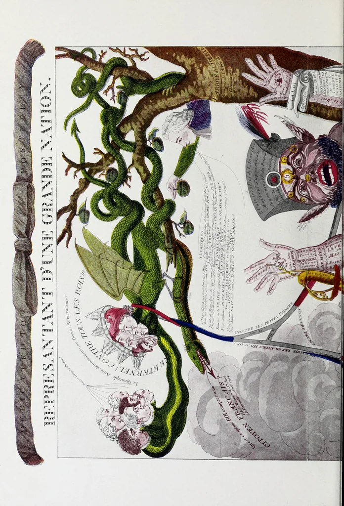 An illustration from Europas Fürsten im Sittenspiegel der Karikatur, mit 468 Textillustrationen und 72 farbigen Kunstblättern nach seltenen und amüsanten Karikaturen, aus allen Ländern und Zeitepochen, 1908, leaf 462