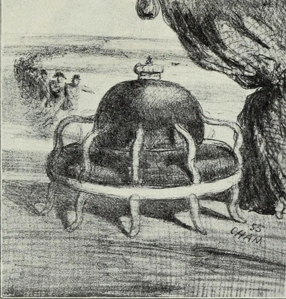 An illustration from Europas Fürsten im Sittenspiegel der Karikatur, mit 468 Textillustrationen und 72 farbigen Kunstblättern nach seltenen und amüsanten Karikaturen, aus allen Ländern und Zeitepochen, 1908, leaf 477