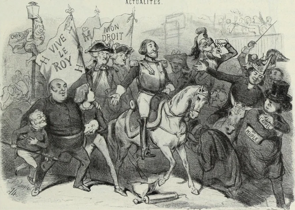 An illustration from Europas Fürsten im Sittenspiegel der Karikatur, mit 468 Textillustrationen und 72 farbigen Kunstblättern nach seltenen und amüsanten Karikaturen, aus allen Ländern und Zeitepochen, 1908, leaf 479