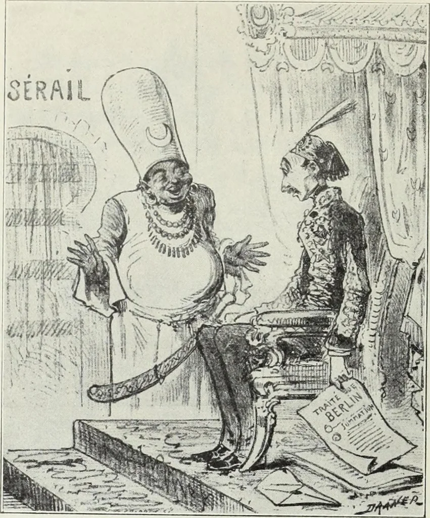 An illustration from Europas Fürsten im Sittenspiegel der Karikatur, mit 468 Textillustrationen und 72 farbigen Kunstblättern nach seltenen und amüsanten Karikaturen, aus allen Ländern und Zeitepochen, 1908, leaf 484