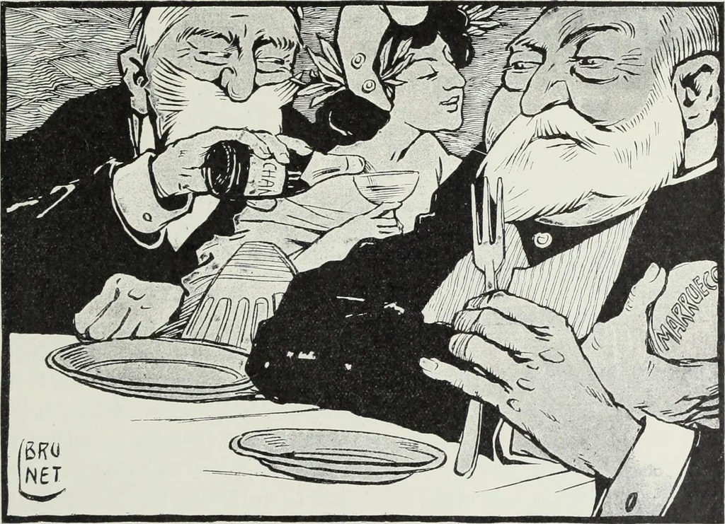 An illustration from Europas Fürsten im Sittenspiegel der Karikatur, mit 468 Textillustrationen und 72 farbigen Kunstblättern nach seltenen und amüsanten Karikaturen, aus allen Ländern und Zeitepochen, 1908, leaf 489
