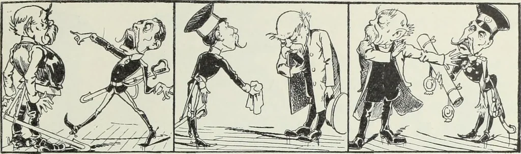 An illustration from Europas Fürsten im Sittenspiegel der Karikatur, mit 468 Textillustrationen und 72 farbigen Kunstblättern nach seltenen und amüsanten Karikaturen, aus allen Ländern und Zeitepochen, 1908, leaf 491
