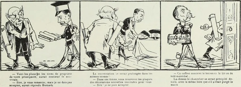 An illustration from Europas Fürsten im Sittenspiegel der Karikatur, mit 468 Textillustrationen und 72 farbigen Kunstblättern nach seltenen und amüsanten Karikaturen, aus allen Ländern und Zeitepochen, 1908, leaf 491