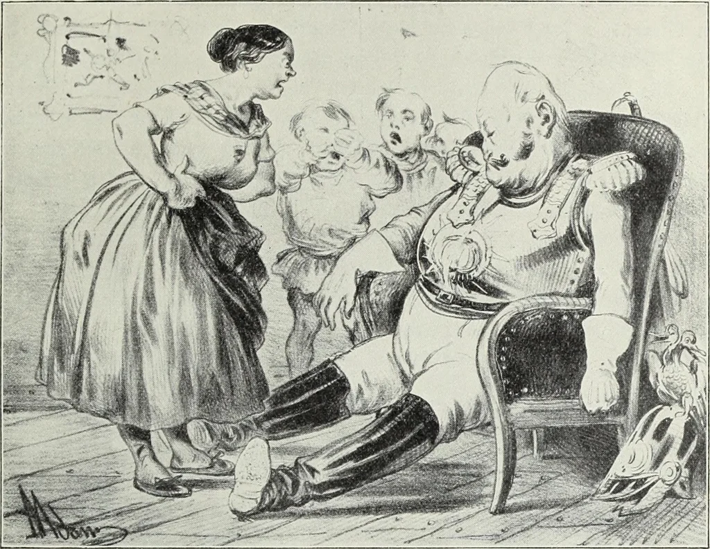 An illustration from Europas Fürsten im Sittenspiegel der Karikatur, mit 468 Textillustrationen und 72 farbigen Kunstblättern nach seltenen und amüsanten Karikaturen, aus allen Ländern und Zeitepochen, 1908, leaf 499