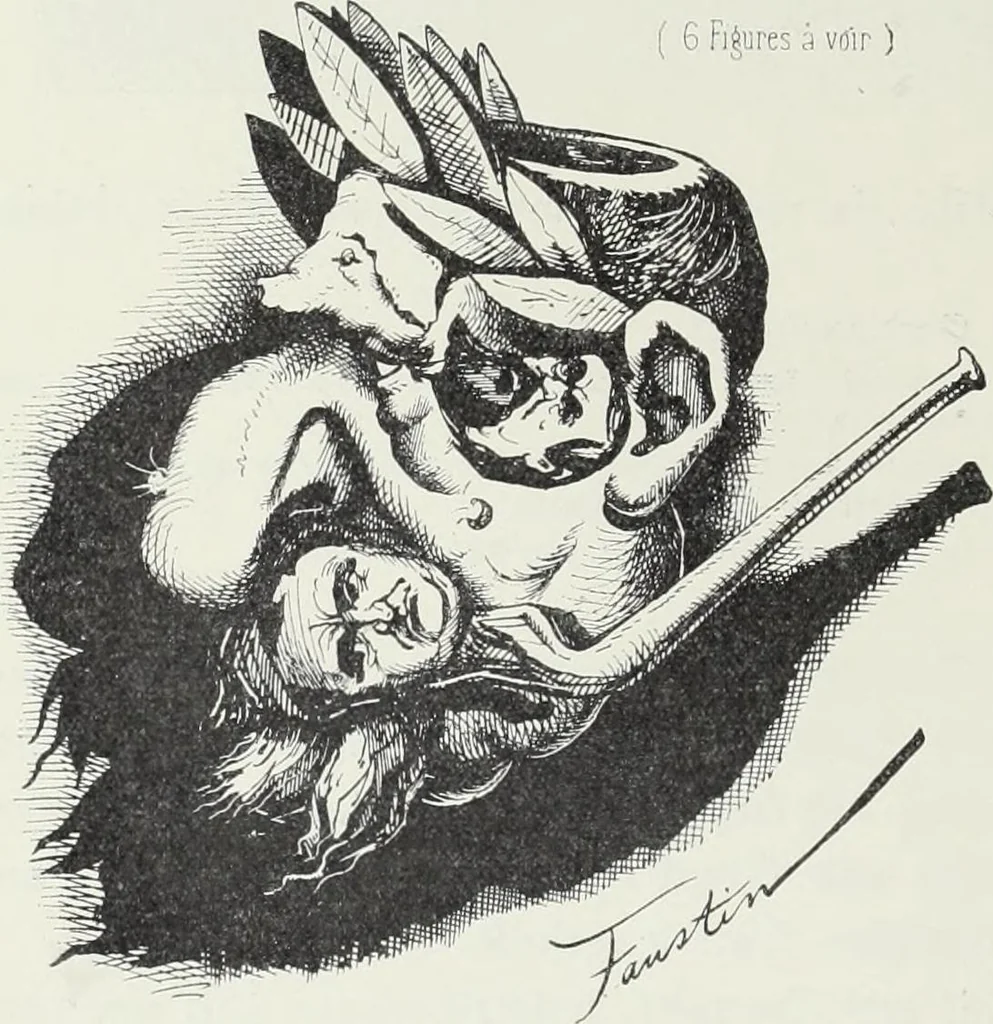 An illustration from Europas Fürsten im Sittenspiegel der Karikatur, mit 468 Textillustrationen und 72 farbigen Kunstblättern nach seltenen und amüsanten Karikaturen, aus allen Ländern und Zeitepochen, 1908, leaf 500