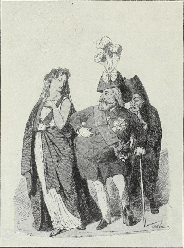 An illustration from Europas Fürsten im Sittenspiegel der Karikatur, mit 468 Textillustrationen und 72 farbigen Kunstblättern nach seltenen und amüsanten Karikaturen, aus allen Ländern und Zeitepochen, 1908, leaf 506