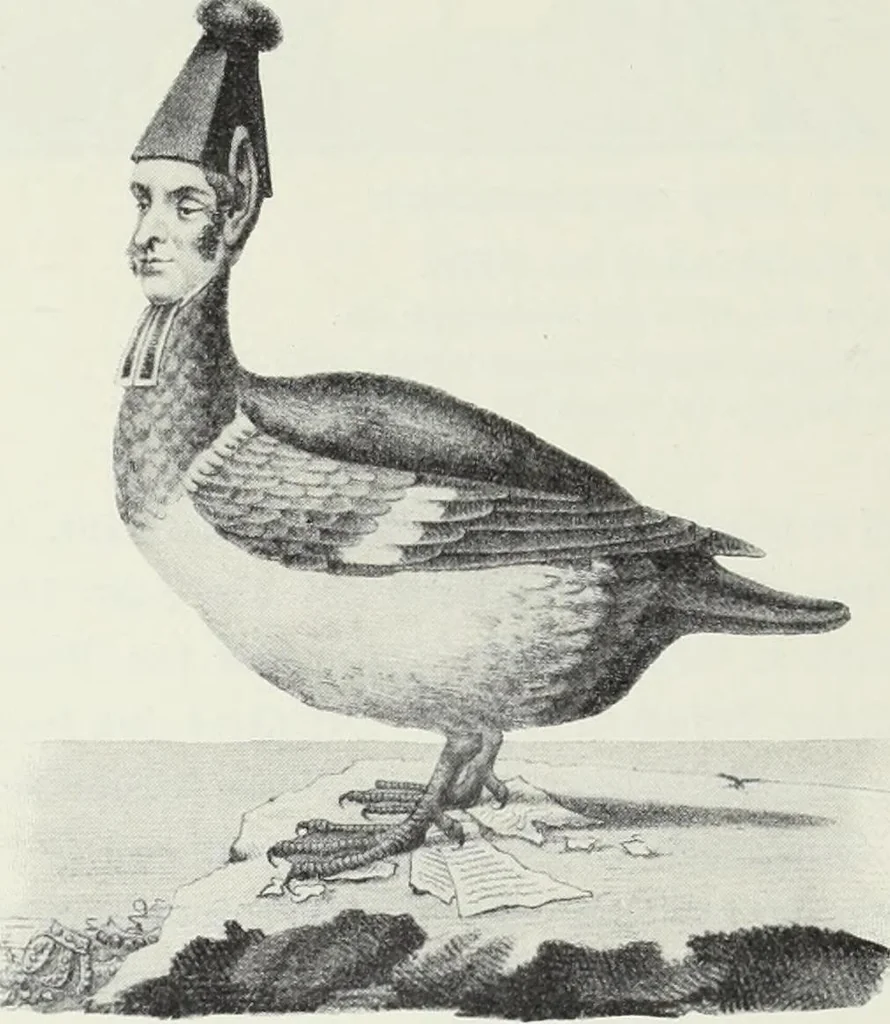 An illustration from Europas Fürsten im Sittenspiegel der Karikatur, mit 468 Textillustrationen und 72 farbigen Kunstblättern nach seltenen und amüsanten Karikaturen, aus allen Ländern und Zeitepochen, 1908, leaf 512