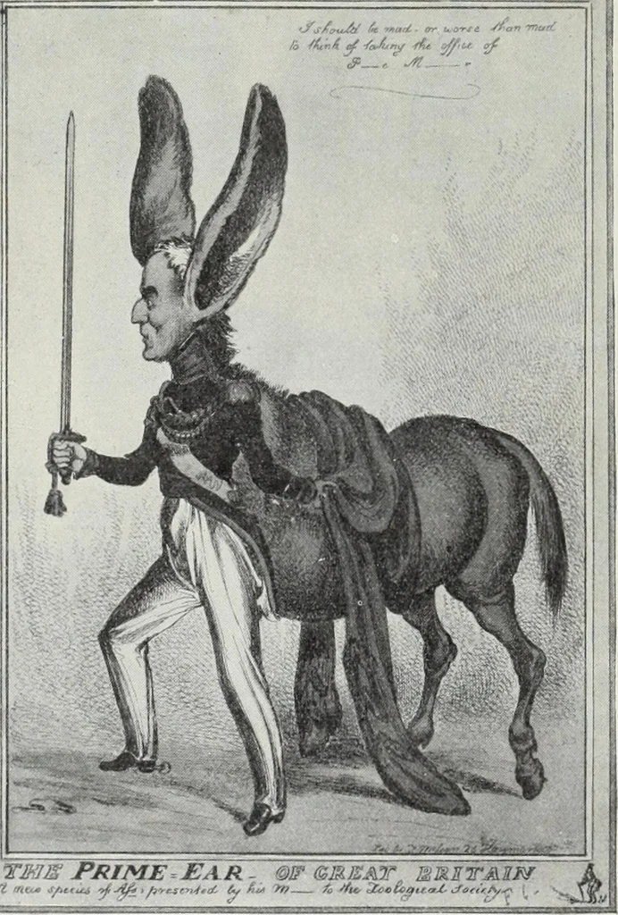 An illustration from Europas Fürsten im Sittenspiegel der Karikatur, mit 468 Textillustrationen und 72 farbigen Kunstblättern nach seltenen und amüsanten Karikaturen, aus allen Ländern und Zeitepochen, 1908, leaf 514
