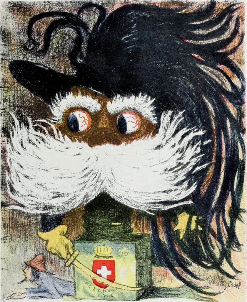 An illustration from Europas Fürsten im Sittenspiegel der Karikatur, mit 468 Textillustrationen und 72 farbigen Kunstblättern nach seltenen und amüsanten Karikaturen, aus allen Ländern und Zeitepochen, 1908, leaf 515