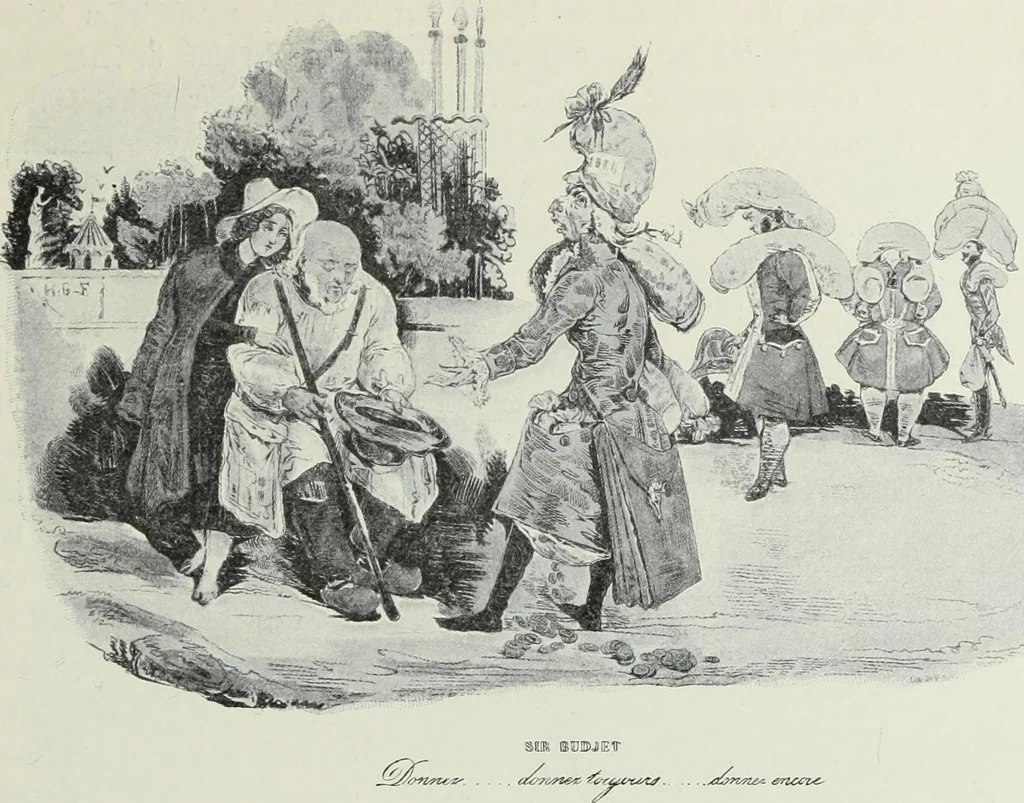 An illustration from Europas Fürsten im Sittenspiegel der Karikatur, mit 468 Textillustrationen und 72 farbigen Kunstblättern nach seltenen und amüsanten Karikaturen, aus allen Ländern und Zeitepochen, 1908, leaf 537