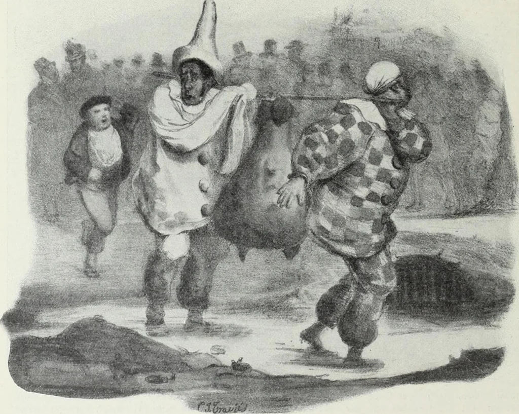 An illustration from Europas Fürsten im Sittenspiegel der Karikatur, mit 468 Textillustrationen und 72 farbigen Kunstblättern nach seltenen und amüsanten Karikaturen, aus allen Ländern und Zeitepochen, 1908, leaf 54