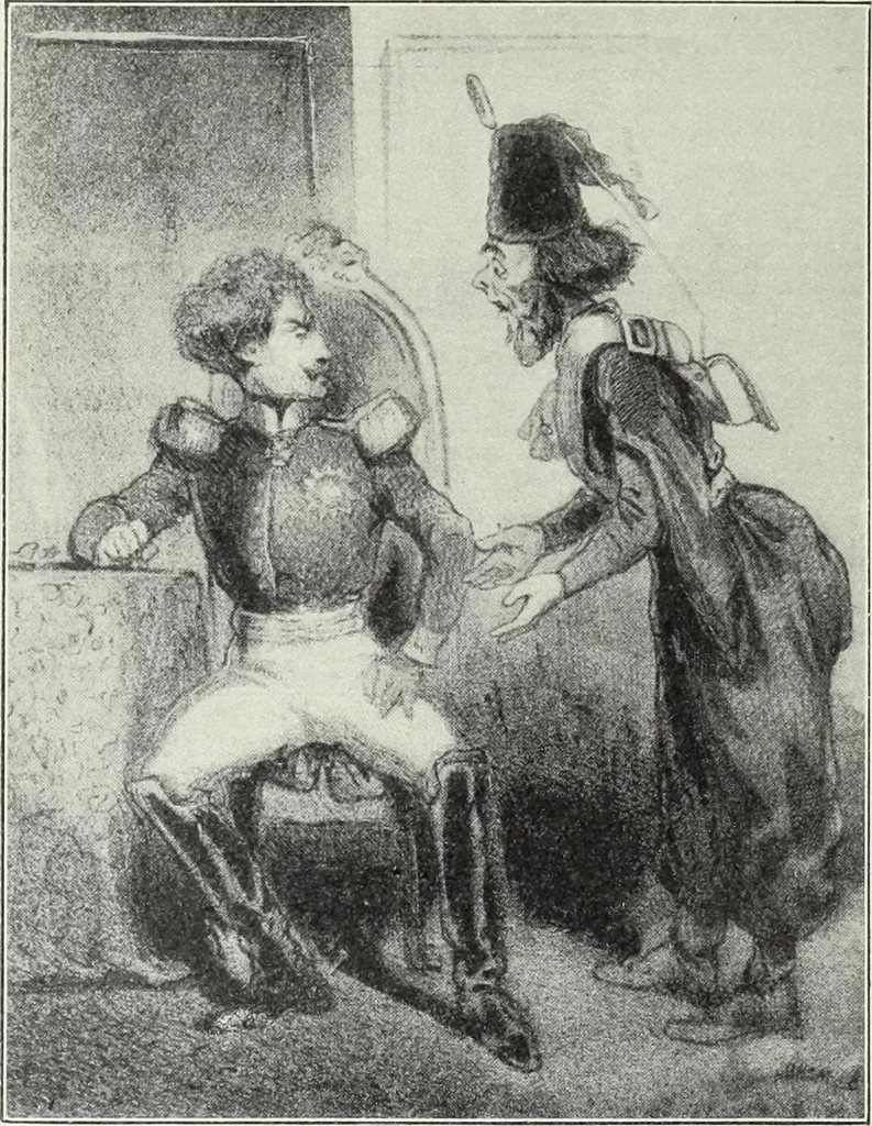 An illustration from Europas Fürsten im Sittenspiegel der Karikatur, mit 468 Textillustrationen und 72 farbigen Kunstblättern nach seltenen und amüsanten Karikaturen, aus allen Ländern und Zeitepochen, 1908, leaf 540