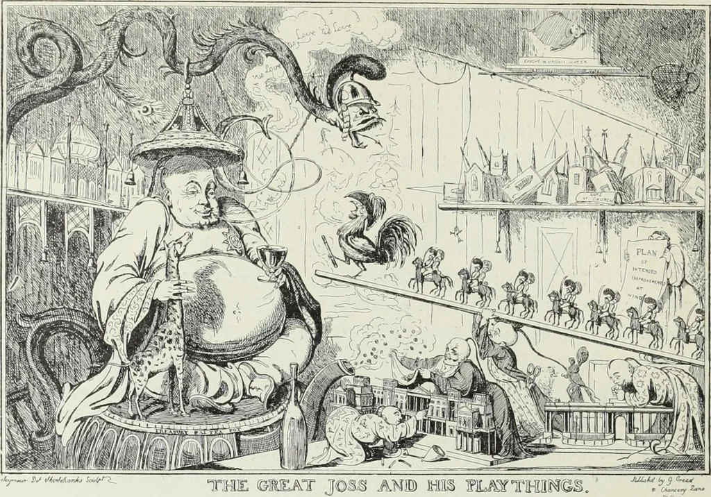 An illustration from Europas Fürsten im Sittenspiegel der Karikatur, mit 468 Textillustrationen und 72 farbigen Kunstblättern nach seltenen und amüsanten Karikaturen, aus allen Ländern und Zeitepochen, 1908, leaf 544