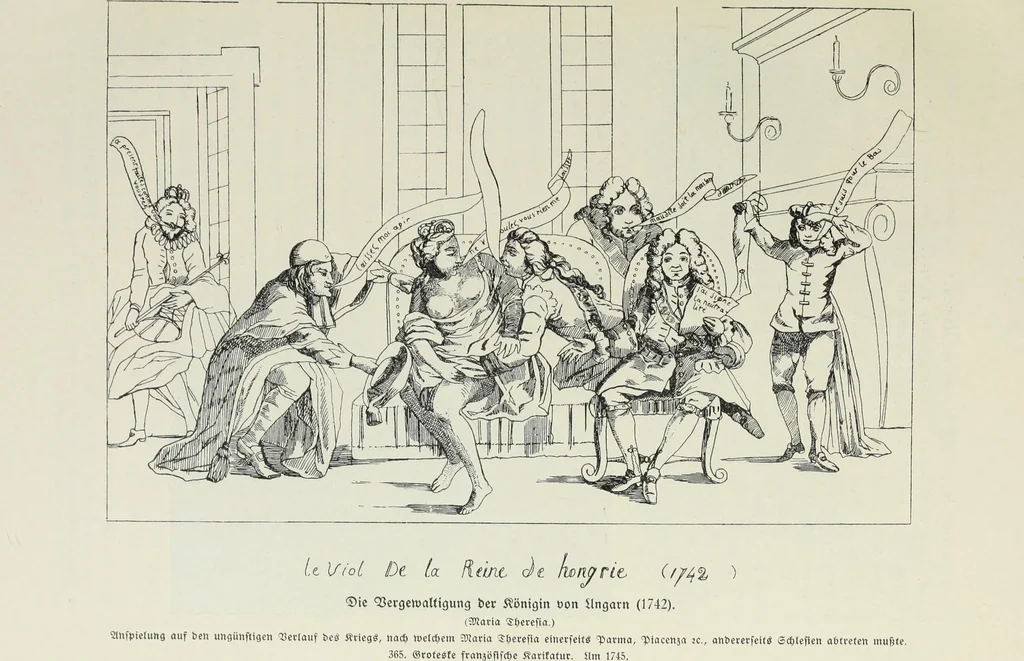 An illustration from Europas Fürsten im Sittenspiegel der Karikatur, mit 468 Textillustrationen und 72 farbigen Kunstblättern nach seltenen und amüsanten Karikaturen, aus allen Ländern und Zeitepochen, 1908, leaf 553
