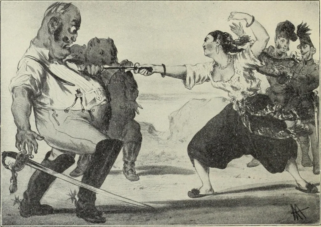 An illustration from Europas Fürsten im Sittenspiegel der Karikatur, mit 468 Textillustrationen und 72 farbigen Kunstblättern nach seltenen und amüsanten Karikaturen, aus allen Ländern und Zeitepochen, 1908, leaf 556