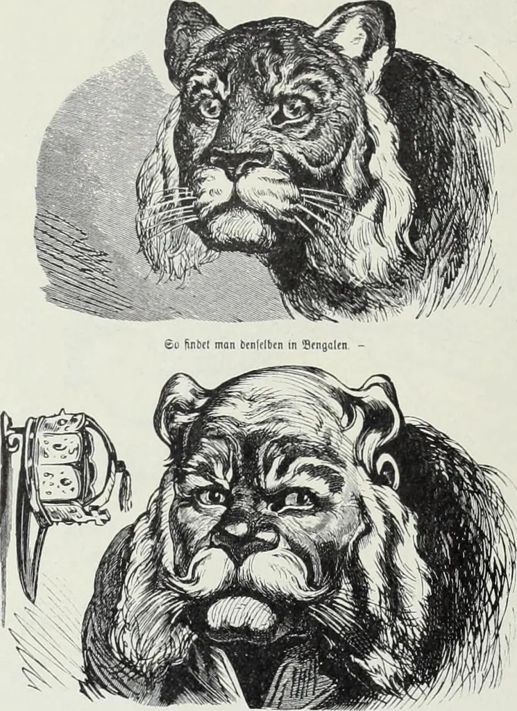 An illustration from Europas Fürsten im Sittenspiegel der Karikatur, mit 468 Textillustrationen und 72 farbigen Kunstblättern nach seltenen und amüsanten Karikaturen, aus allen Ländern und Zeitepochen, 1908, leaf 56