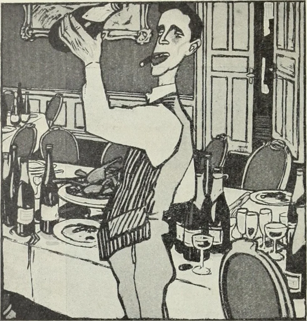 An illustration from Europas Fürsten im Sittenspiegel der Karikatur, mit 468 Textillustrationen und 72 farbigen Kunstblättern nach seltenen und amüsanten Karikaturen, aus allen Ländern und Zeitepochen, 1908, leaf 572