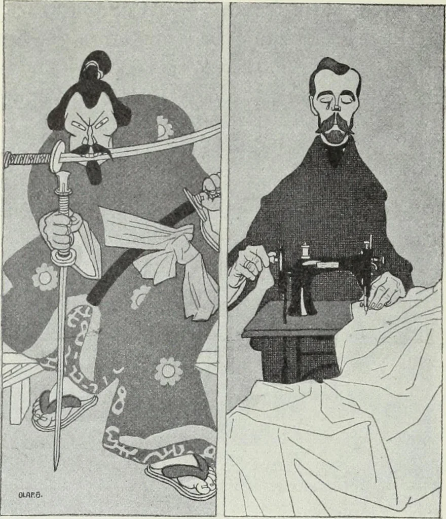An illustration from Europas Fürsten im Sittenspiegel der Karikatur, mit 468 Textillustrationen und 72 farbigen Kunstblättern nach seltenen und amüsanten Karikaturen, aus allen Ländern und Zeitepochen, 1908, leaf 584
