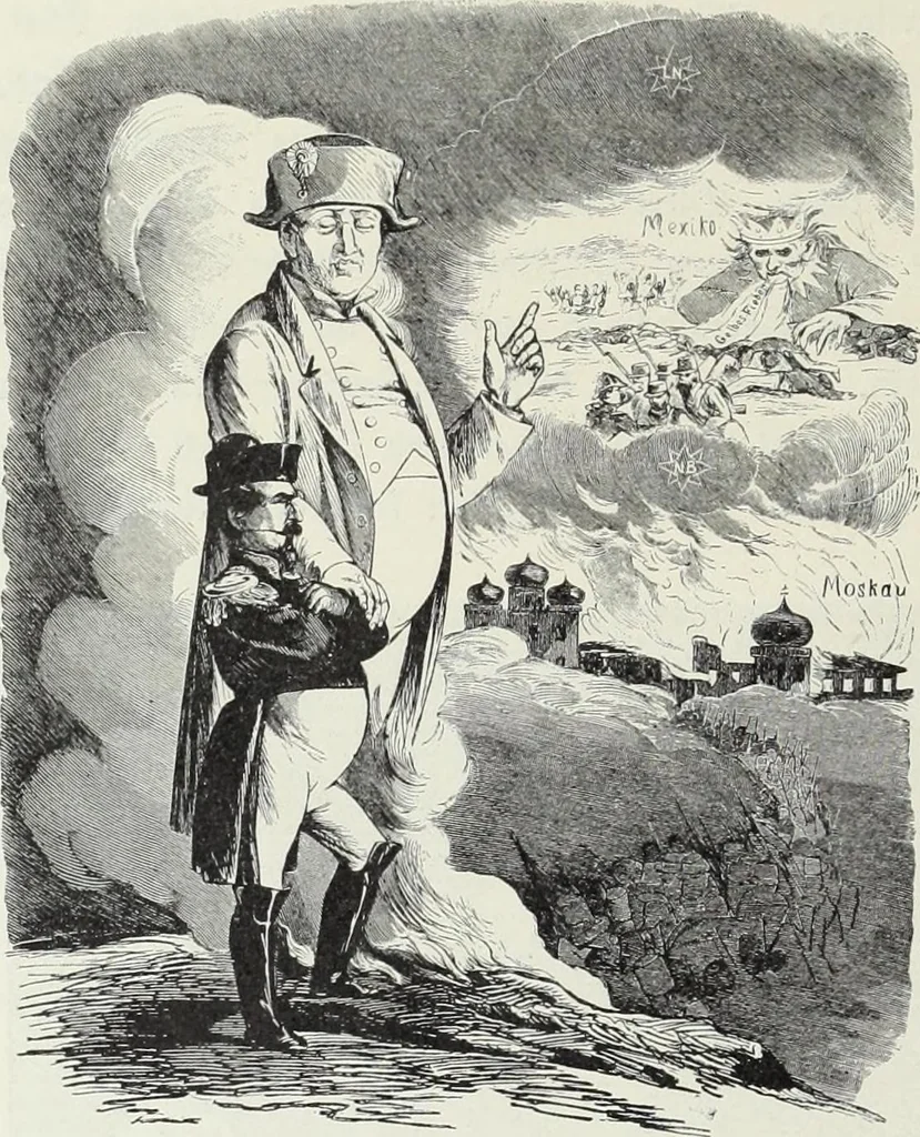An illustration from Europas Fürsten im Sittenspiegel der Karikatur, mit 468 Textillustrationen und 72 farbigen Kunstblättern nach seltenen und amüsanten Karikaturen, aus allen Ländern und Zeitepochen, 1908, leaf 594